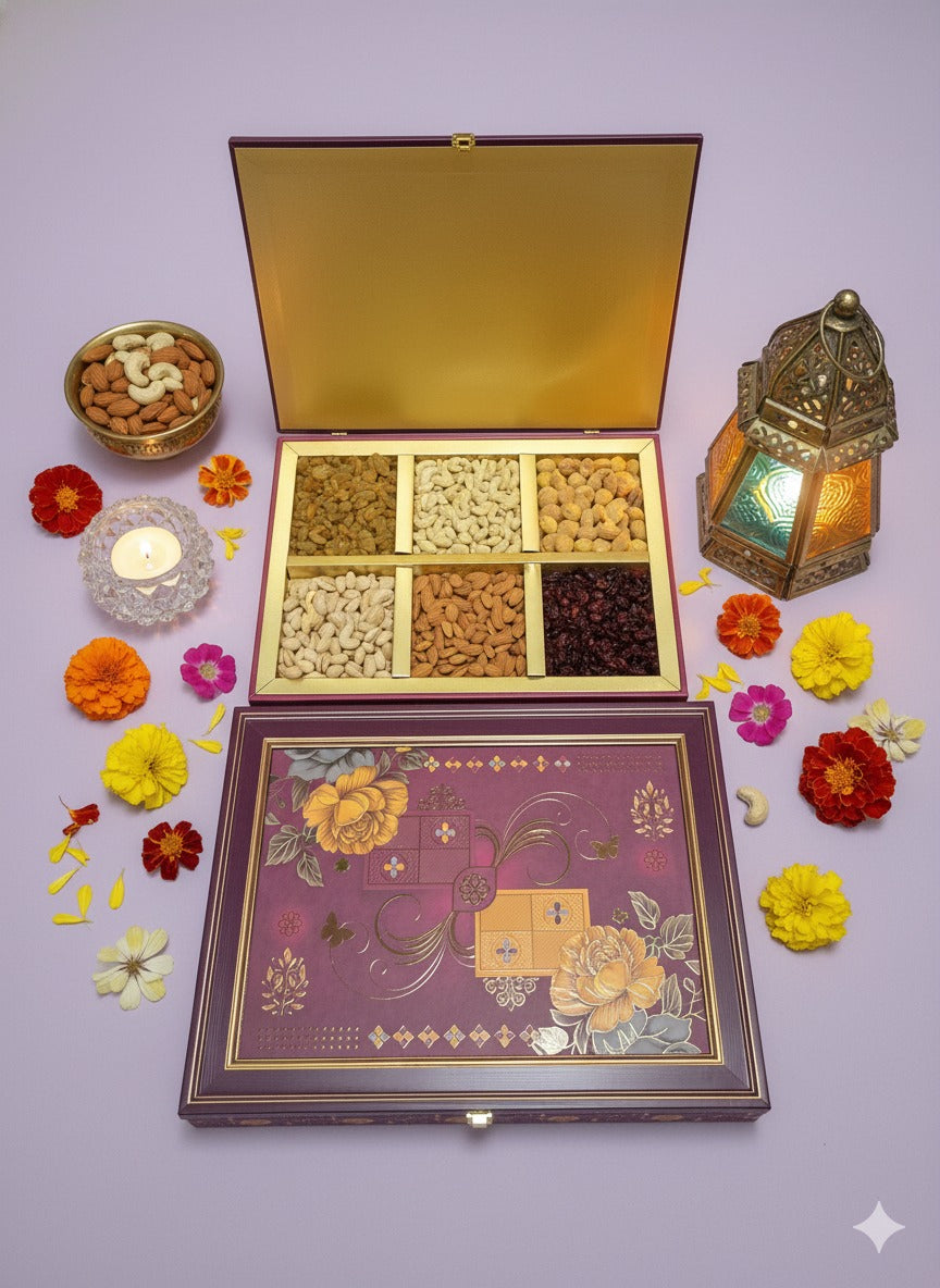 Gift Box Dryfruit Wine Flower