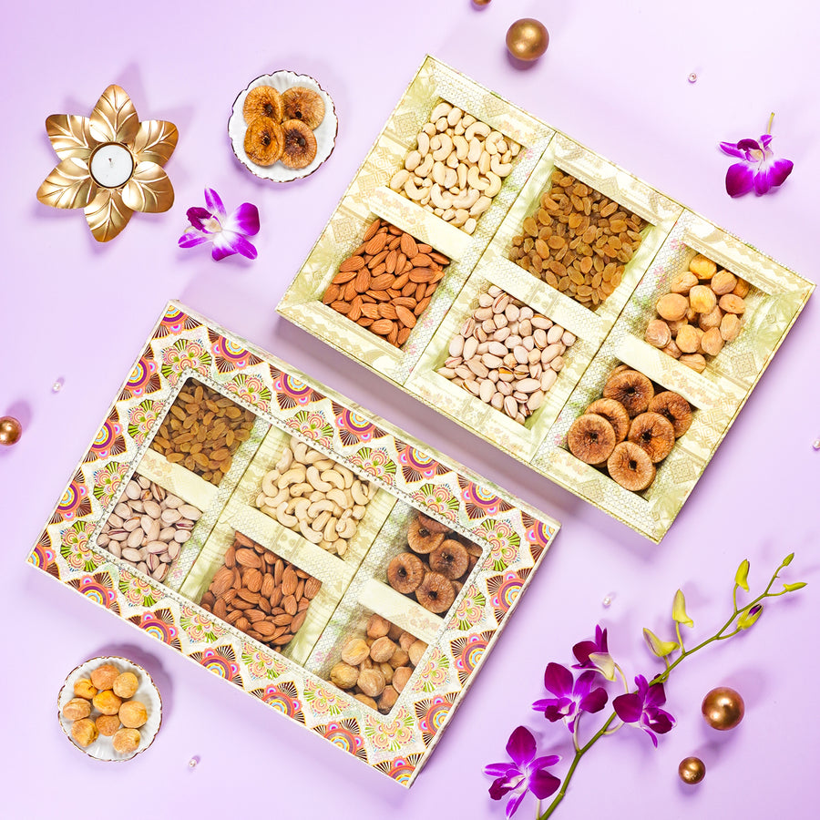Gift Box Dryfruits 6P Deluxe Window Big Regal Plus
