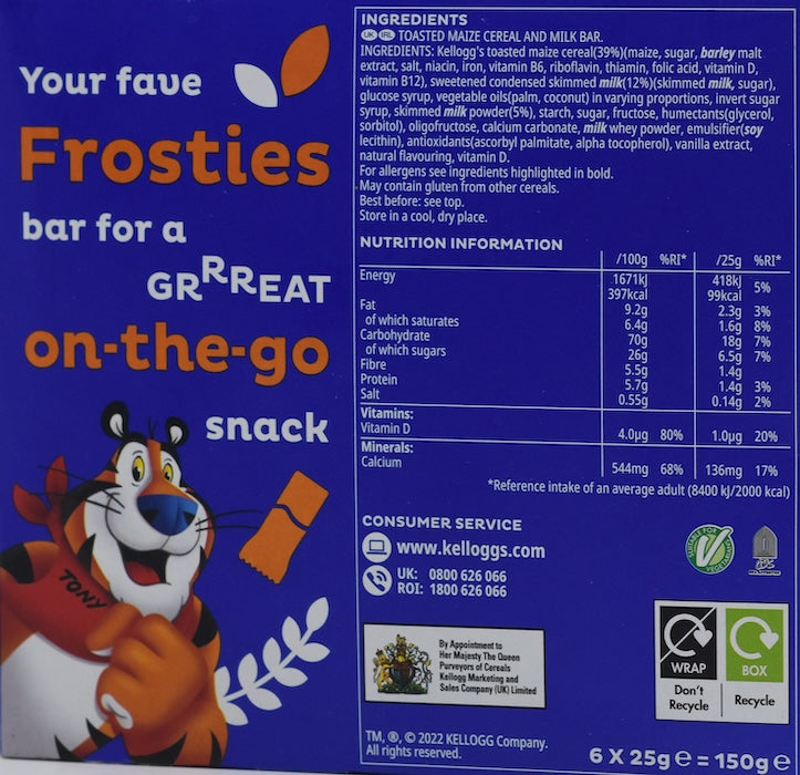 Kelloggs Frosties Bar Kellogg's