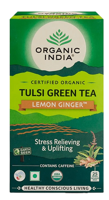 Organic India Organic Tulsi Green Tea Lemon Ginger Organic India
