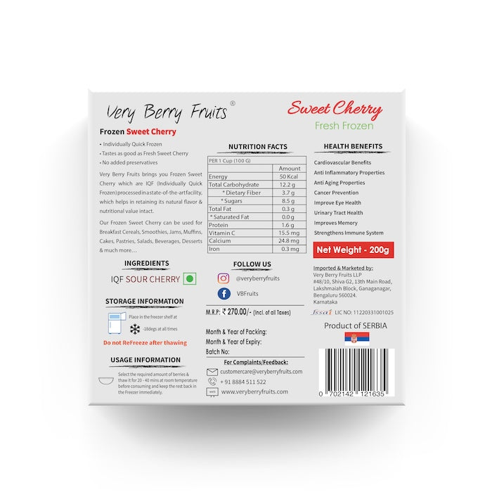 Very Berry Fruits Frozen Sweet Cherry Very Berry Fruits