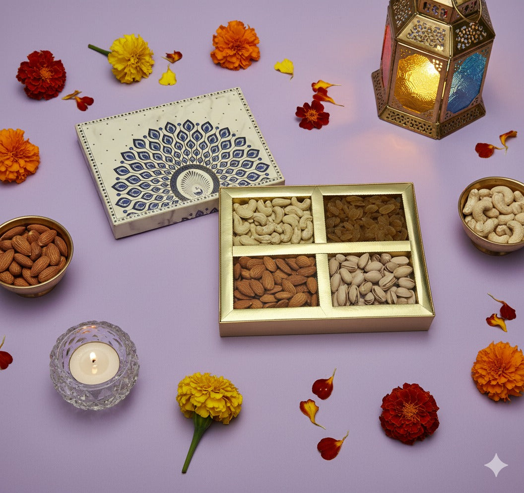 Gift Box Dryfruits White Mayoor 4P