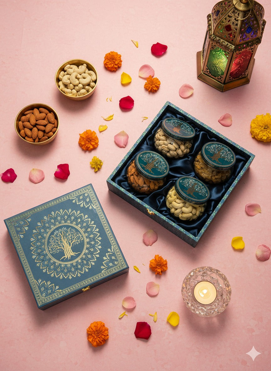 Gift Box Dryfruits Rangoli 4 Jar