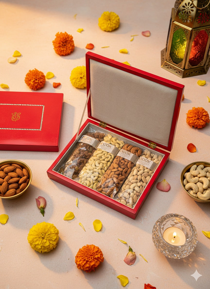 Gift Box Dryfruits Ganesh Red