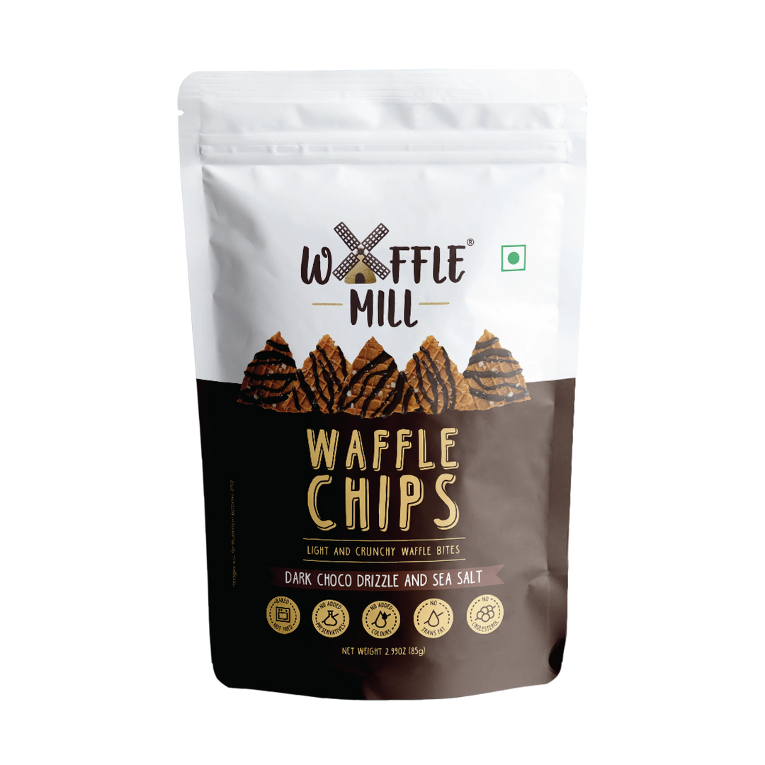 Waffle Chips Dark Choco Drizzle & Sea Salt Waffle Mill
