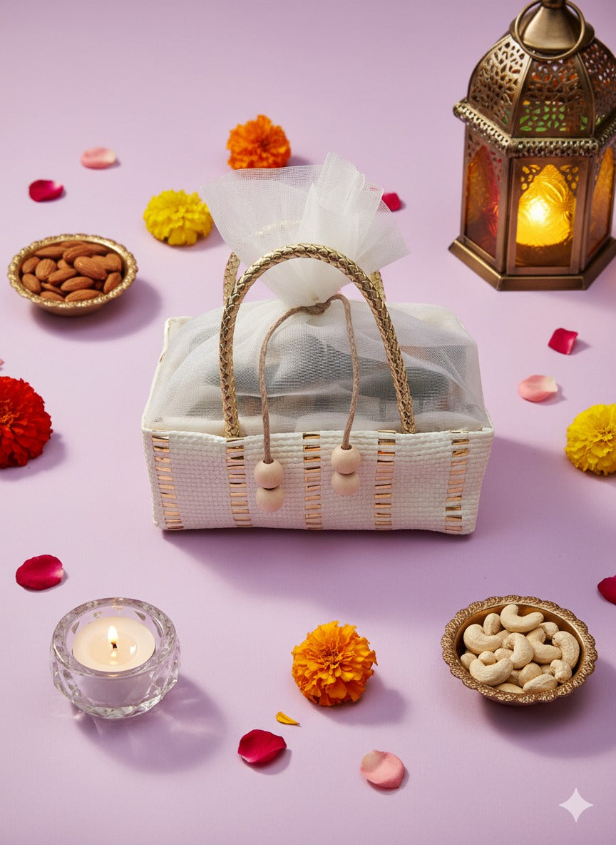Gift Box Dryfruits White Gold 2 Jar