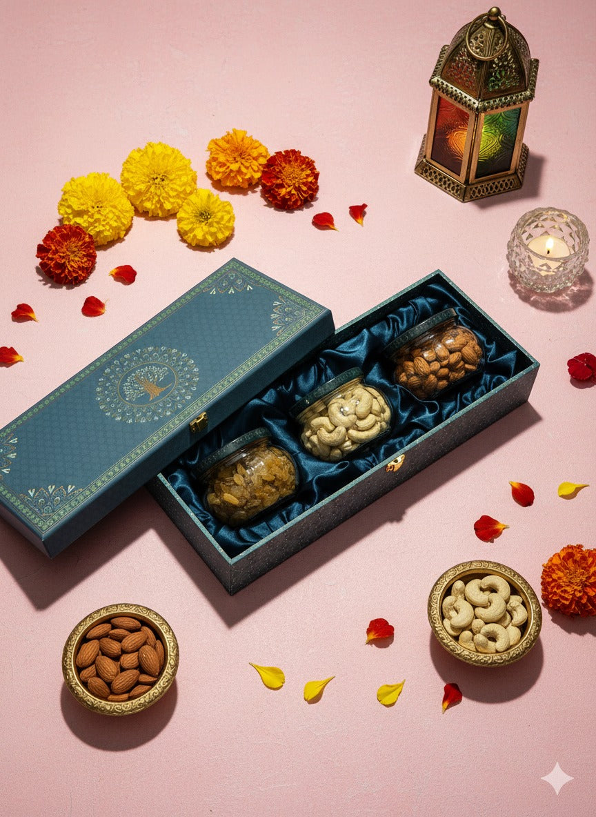 Gift Box Dryfruits Rangoli 3 Jar