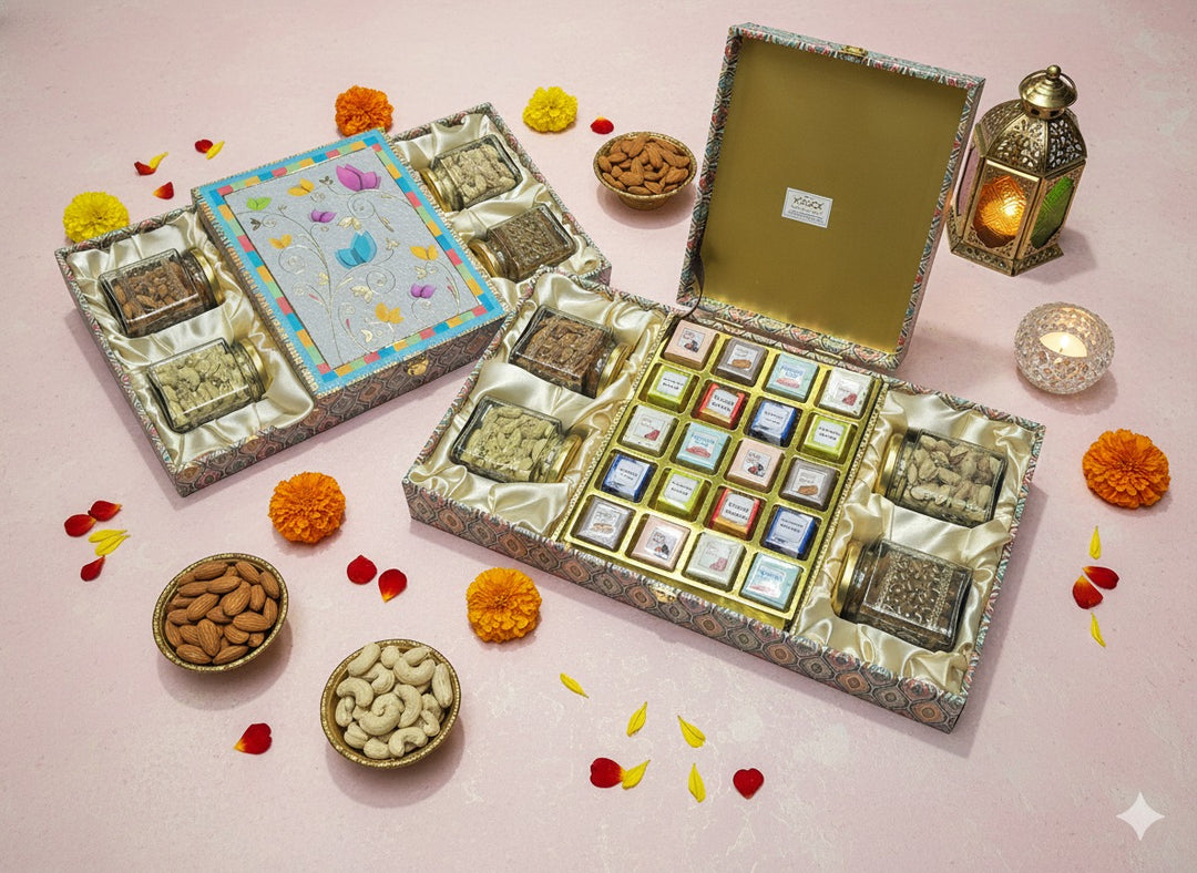 Gift Box Dryfruits Printed 4 jar Bites