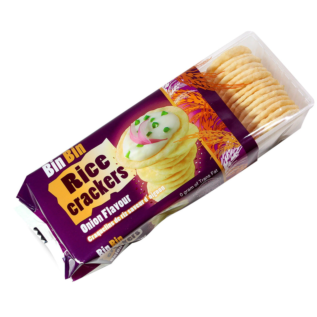 Bin Bin Rice Crackers Onion Flavour 100G