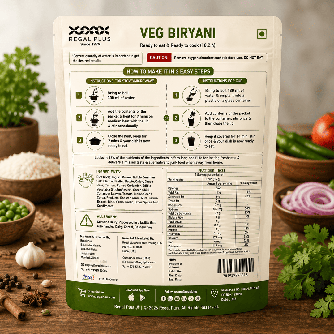 FREEZE DRIED VEG BIRYANI 85G
