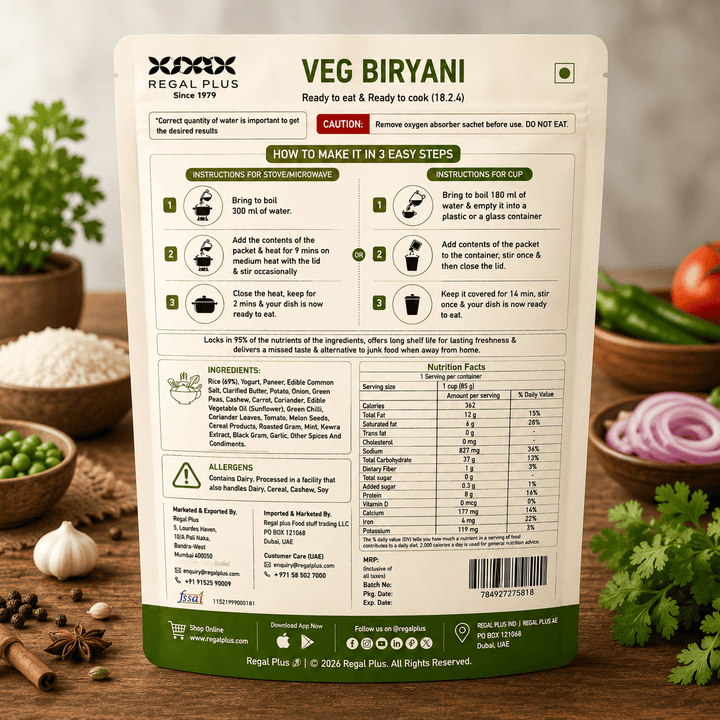 FREEZE DRIED VEG BIRYANI 85G