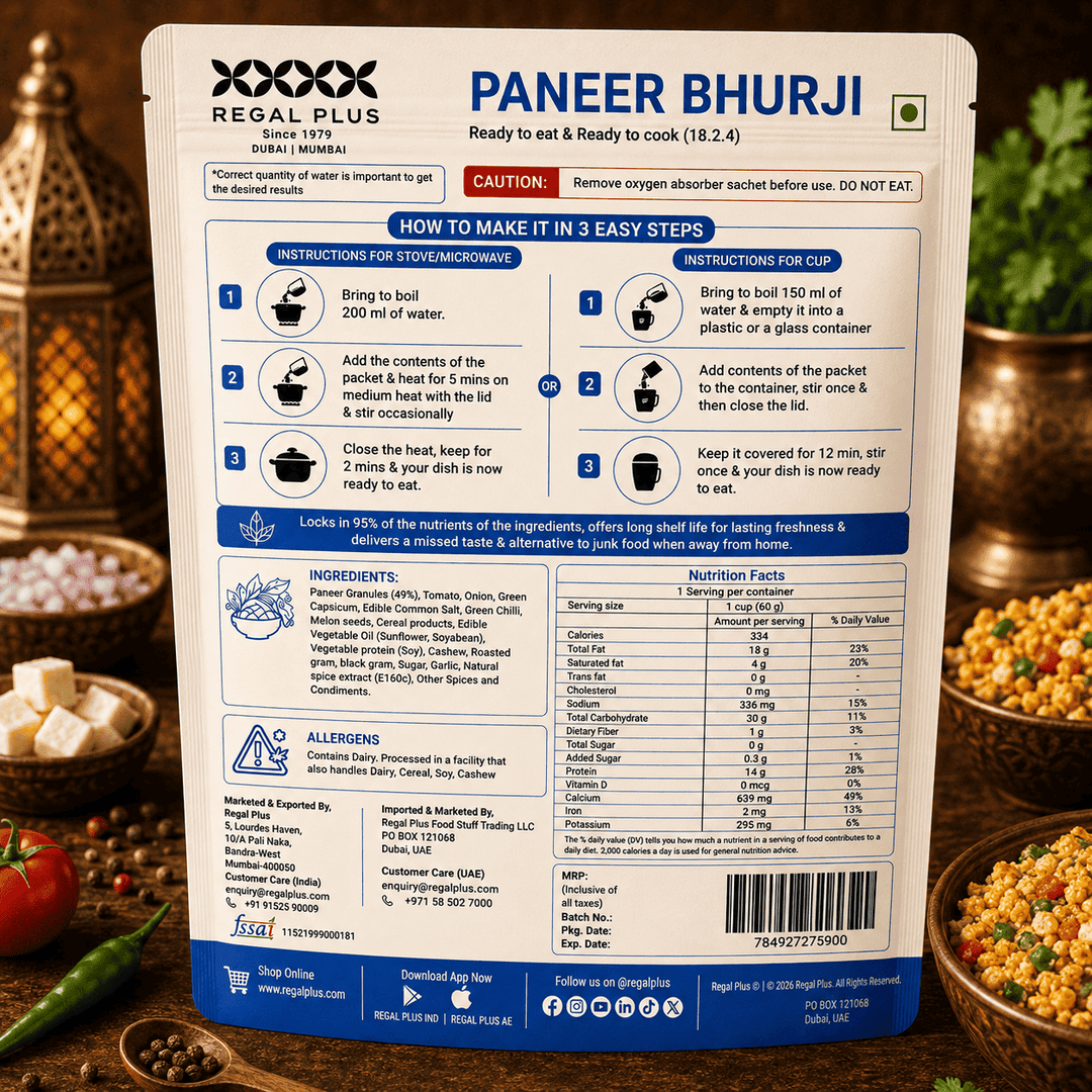 FREEZE DRIED PANEER BHURJI 60G