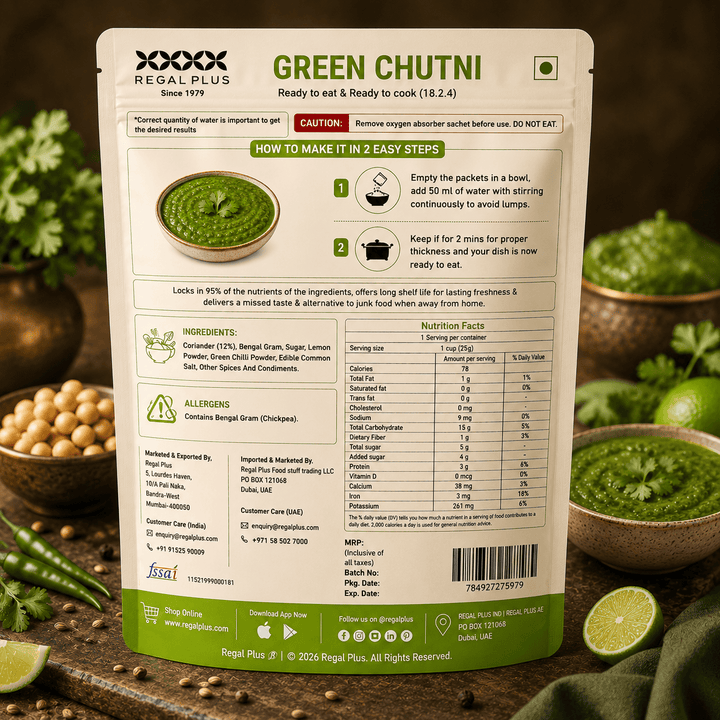 FREEZE DRIED GREEN CHUTNI 25G