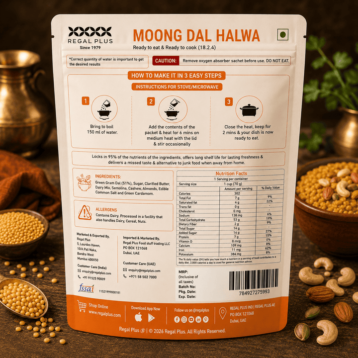 FREEZE DRIED 70GMOONG DAL HALVA