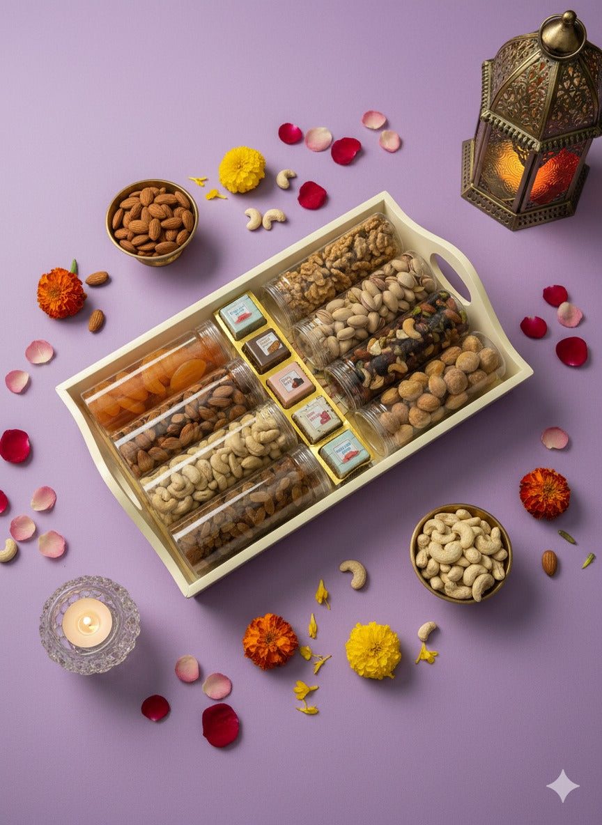 Gift Combo Wooden White Tray
