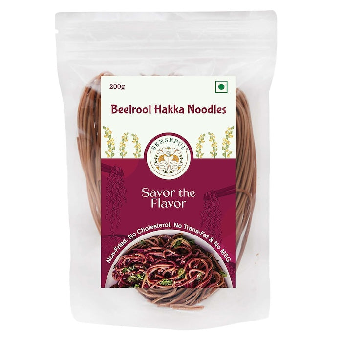 Senseful Beetroot Hakka Noodles