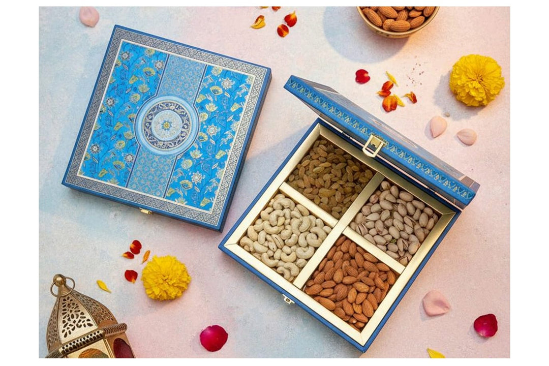 Gift Box Dryfruits Pop Blue Flower