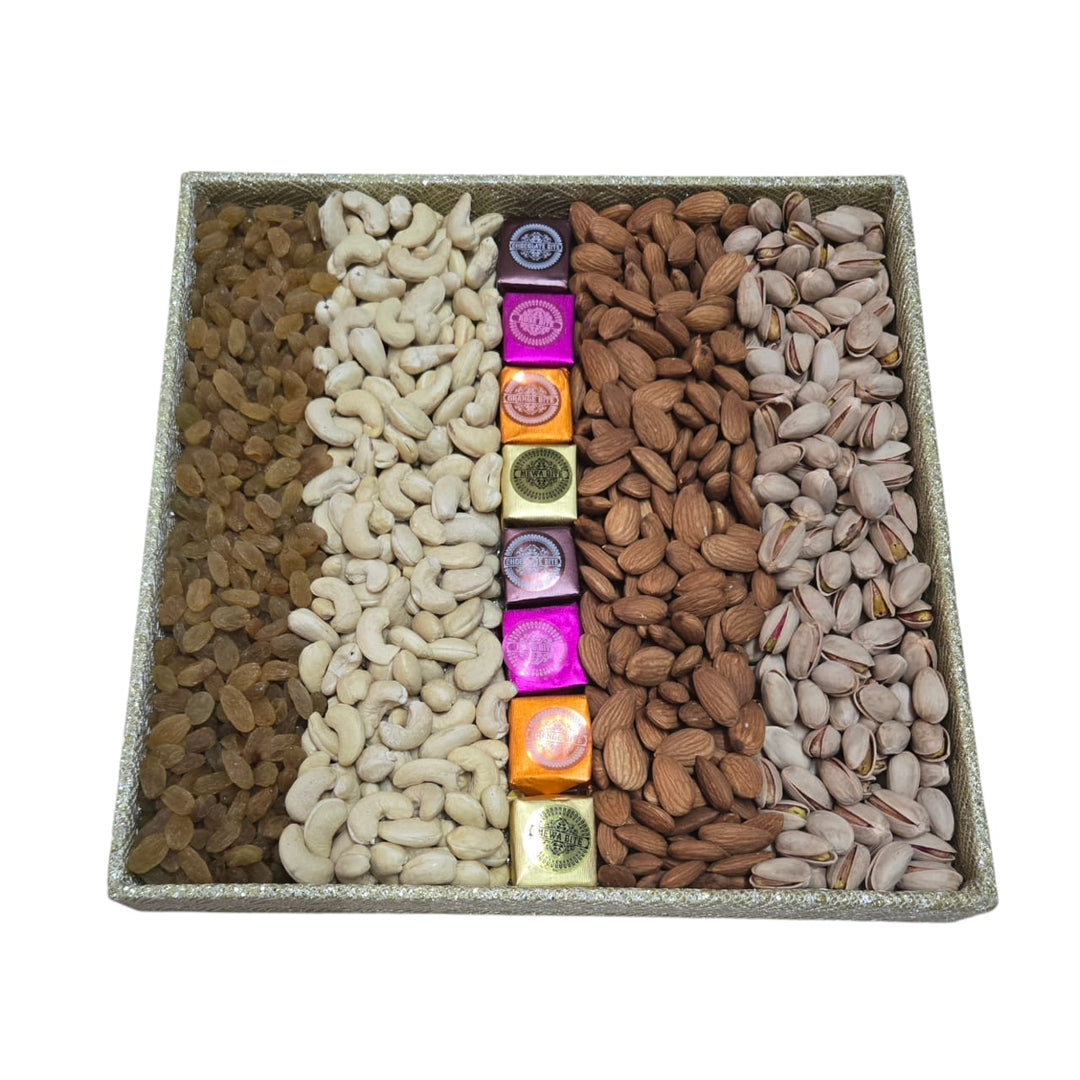 Gift Tray Dryfruits Glitter Big