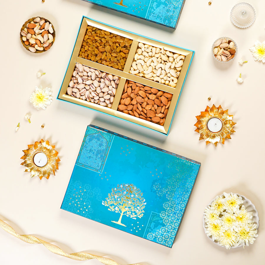 Gift Box Dryfruits Indigo 4P Regal Plus