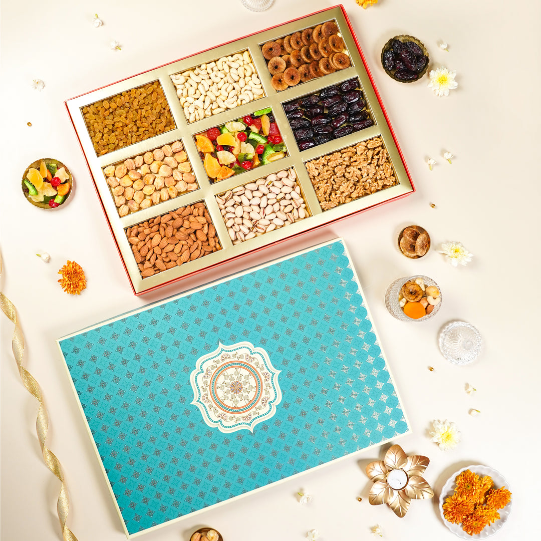 Gift Box Dryfruits 9P Mughal Series Regal Plus